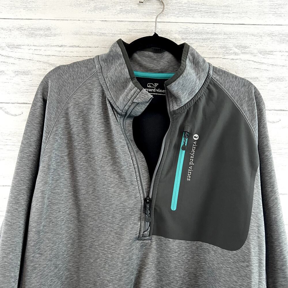 Vineyard Vines Gray Long Sleeve Quarter Zip Pullover Size XL - Picture 2 of 6